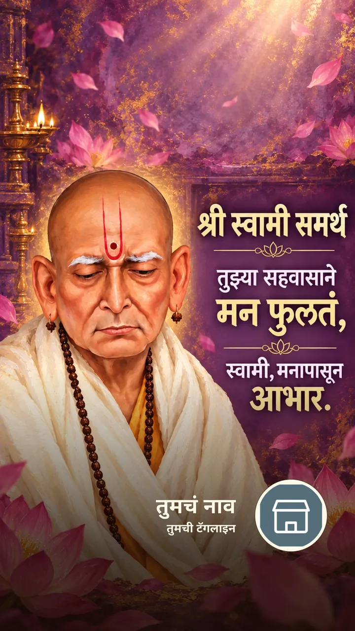 श्री स्वामी समर्थ - तुझ्या सहवासाने मन फुलतं, - Bhakti Image, स्वामी समर्थ
