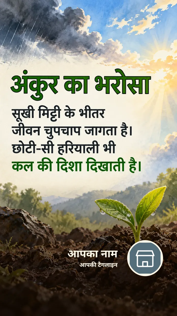 अंकुर का भरोसा - Suvichar Image, प्रकृति, बारिश, आसमान