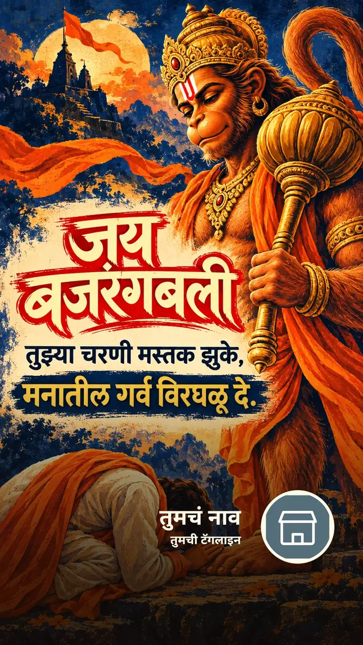 जय बजरंगबली - तुझ्या चरणी मस्तक झुके, - Bhakti Image, हनुमान