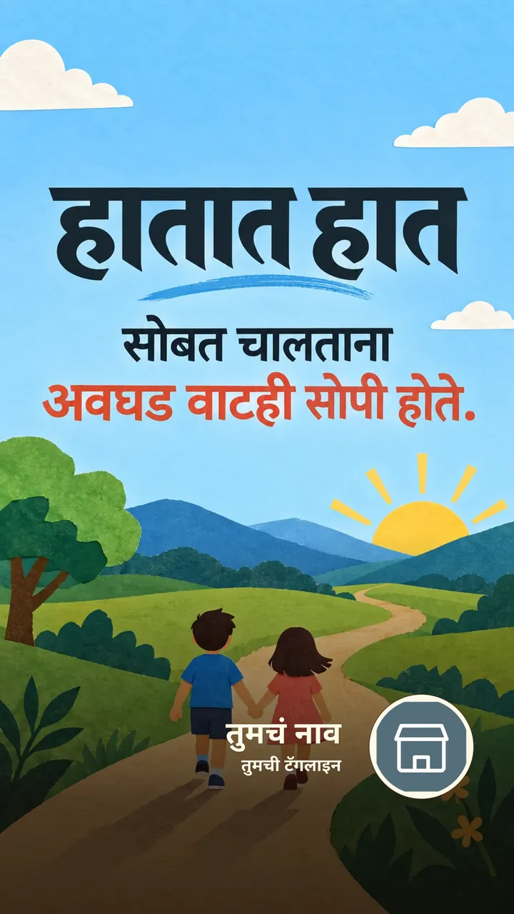 हातात हात - Suvichar Image, आकाश, कुटुंब