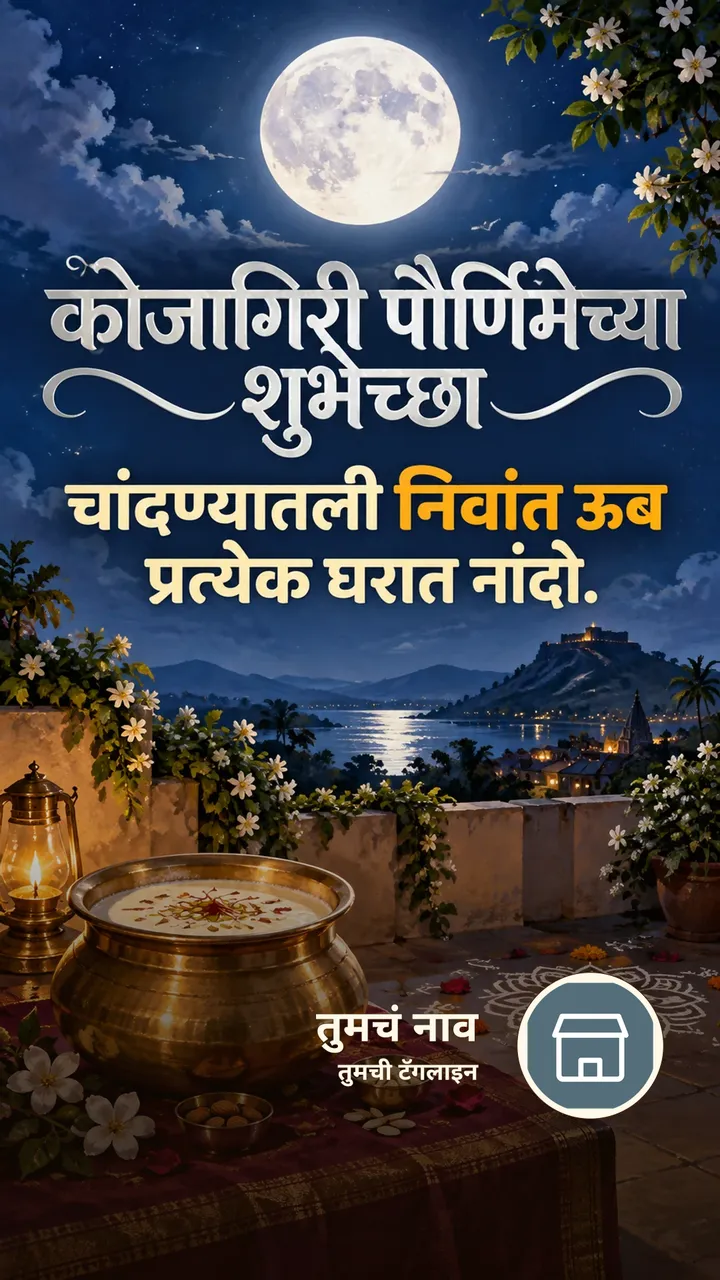 कोजागिरी पौर्णिमेच्या शुभेच्छा - चांदण्यातली निवांत ऊब - Festival Image, फुलं, दिवा