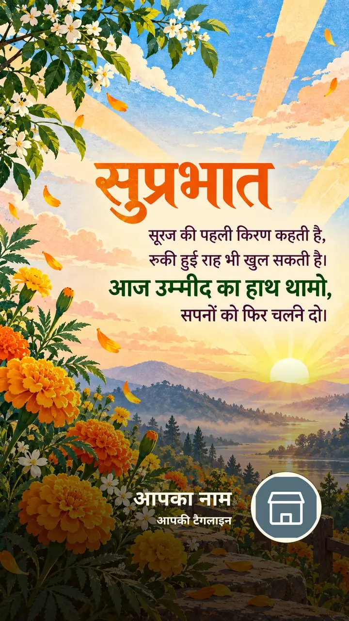 सुप्रभात - सूरज की पहली किरण कहती है, - Suprabhat Image, फूल, सूर्योदय, प्रकृति