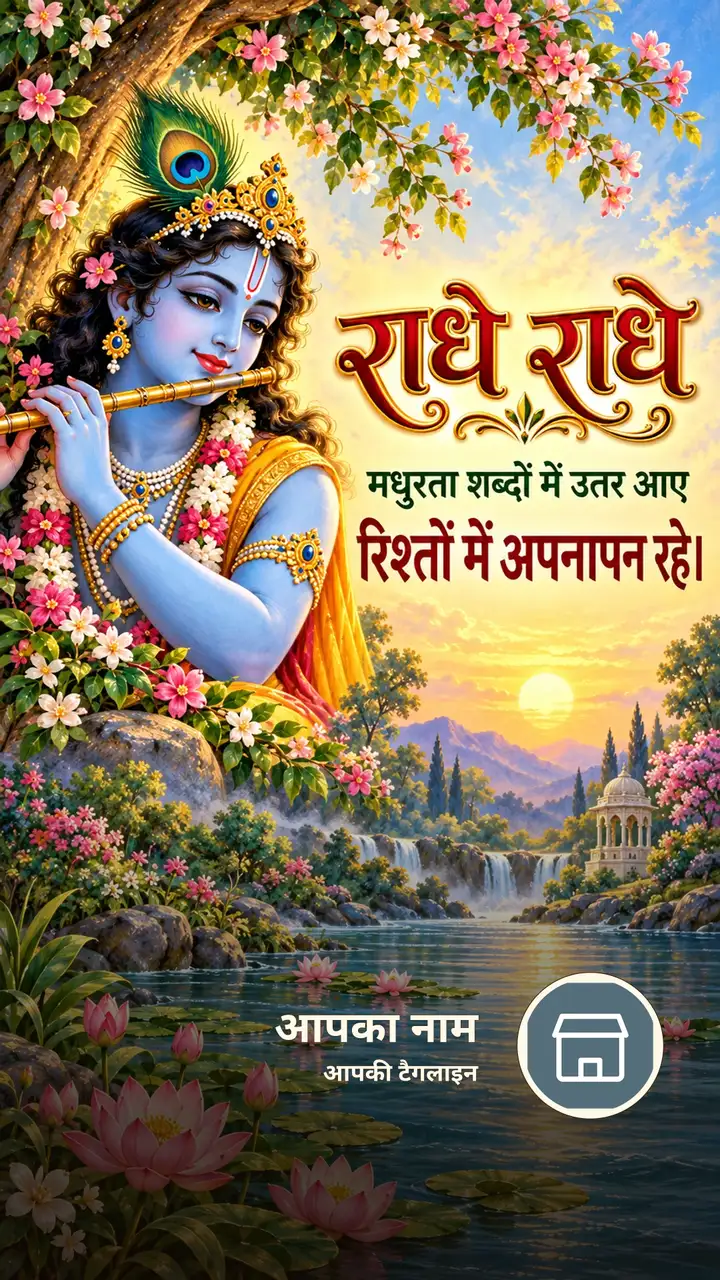 राधे राधे - मधुरता शब्दों में उतर आए - Bhakti Image, फूल, कृष्ण