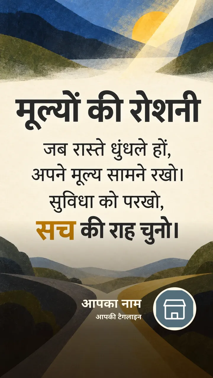 मूल्यों की रोशनी - Suvichar Image, प्रकृति, पहाड़