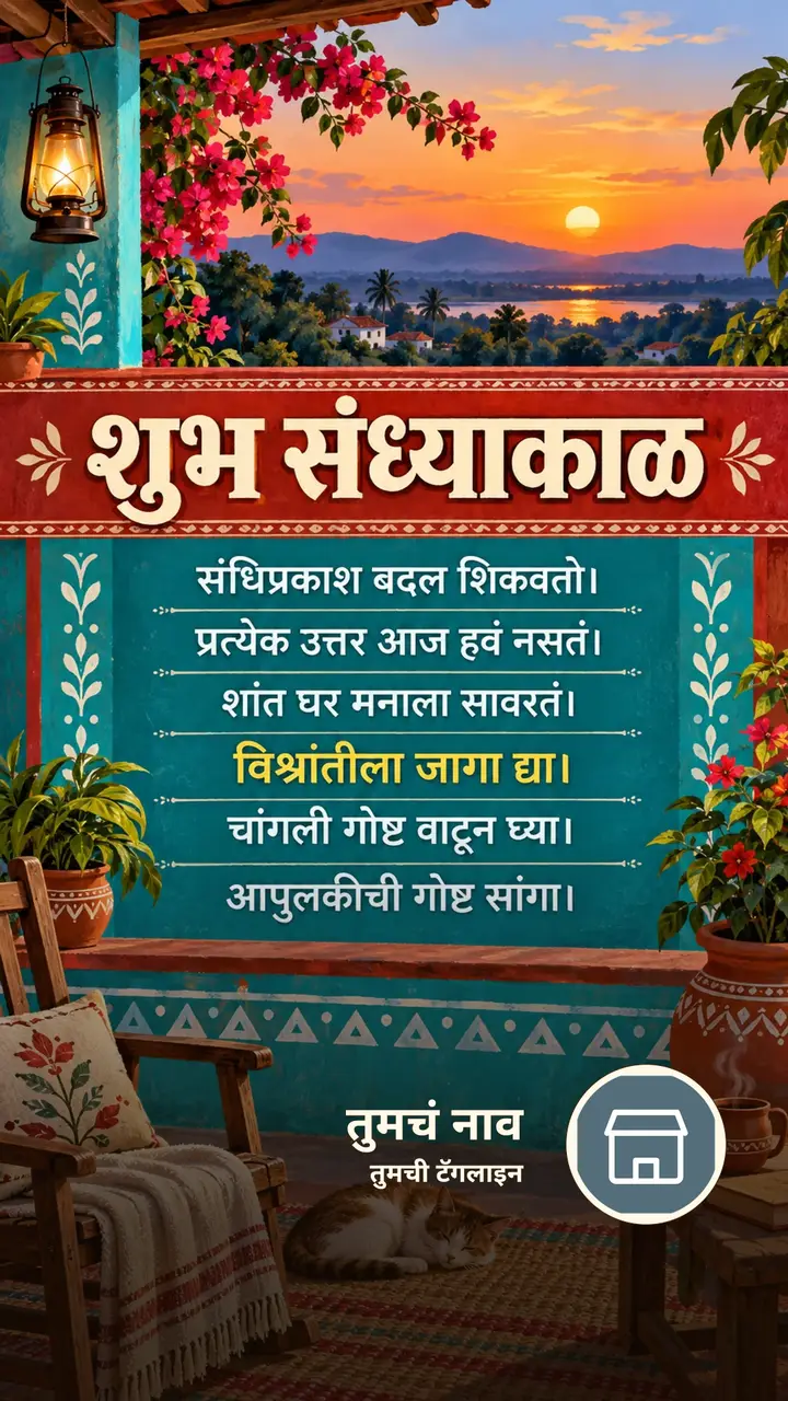 शुभ संध्याकाळ - संधिप्रकाश बदल शिकवतो। - प्रत्येक उत्तर आज हवं नसतं। - Sandhyakal Image