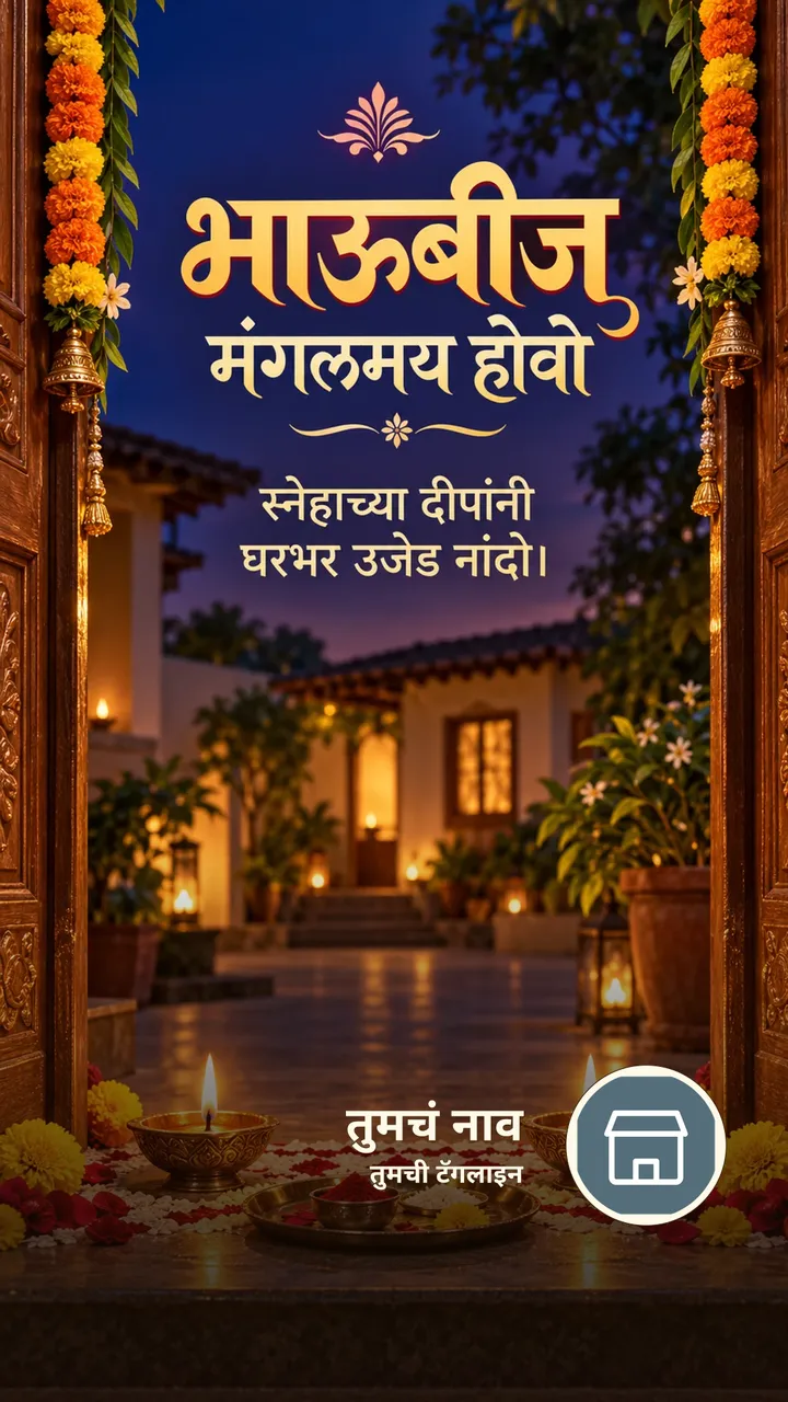 भाऊबीज मंगलमय होवो - Festival Image, फुलं, निसर्ग, दिवा