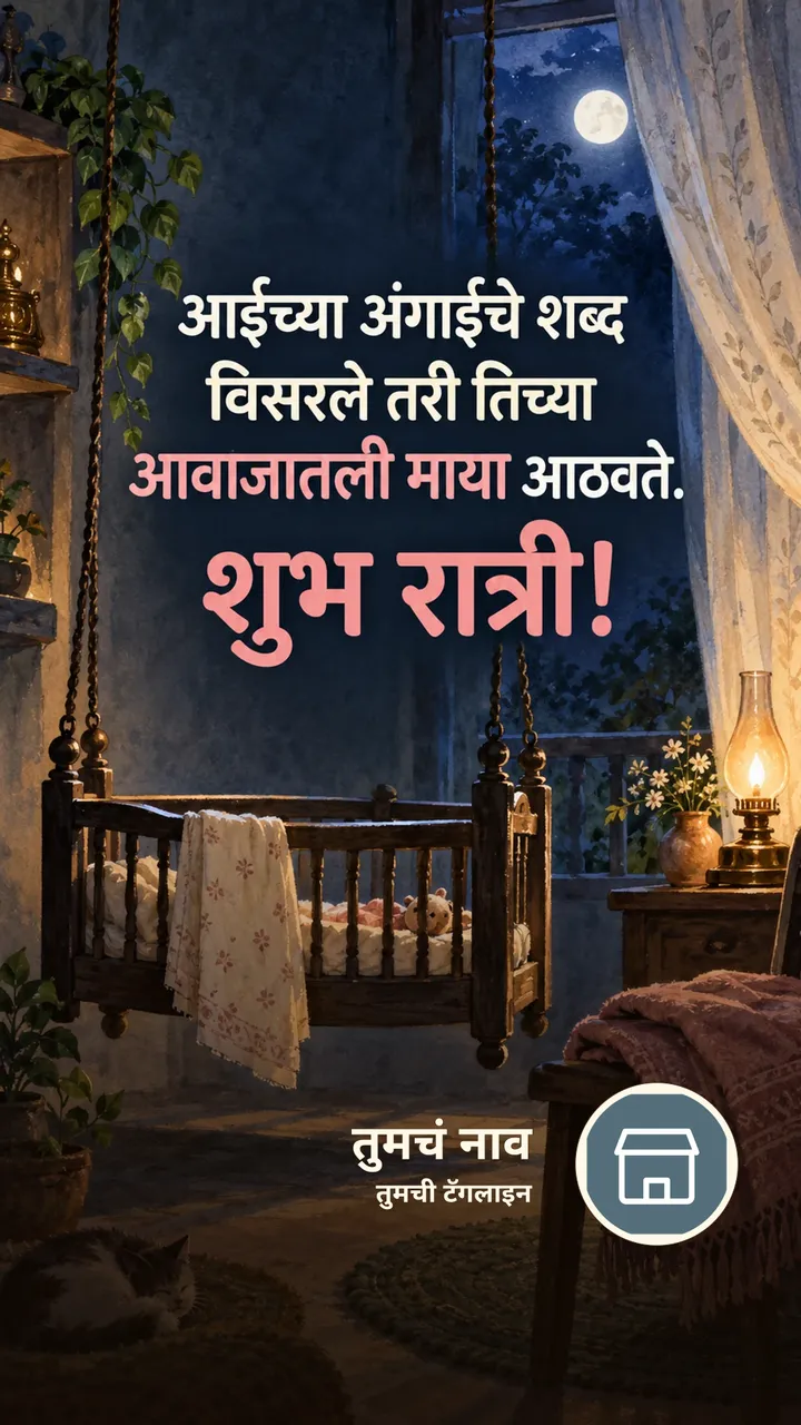 आईच्या अंगाईचे शब्द - Shubh Ratri Image, चंद्र, आई
