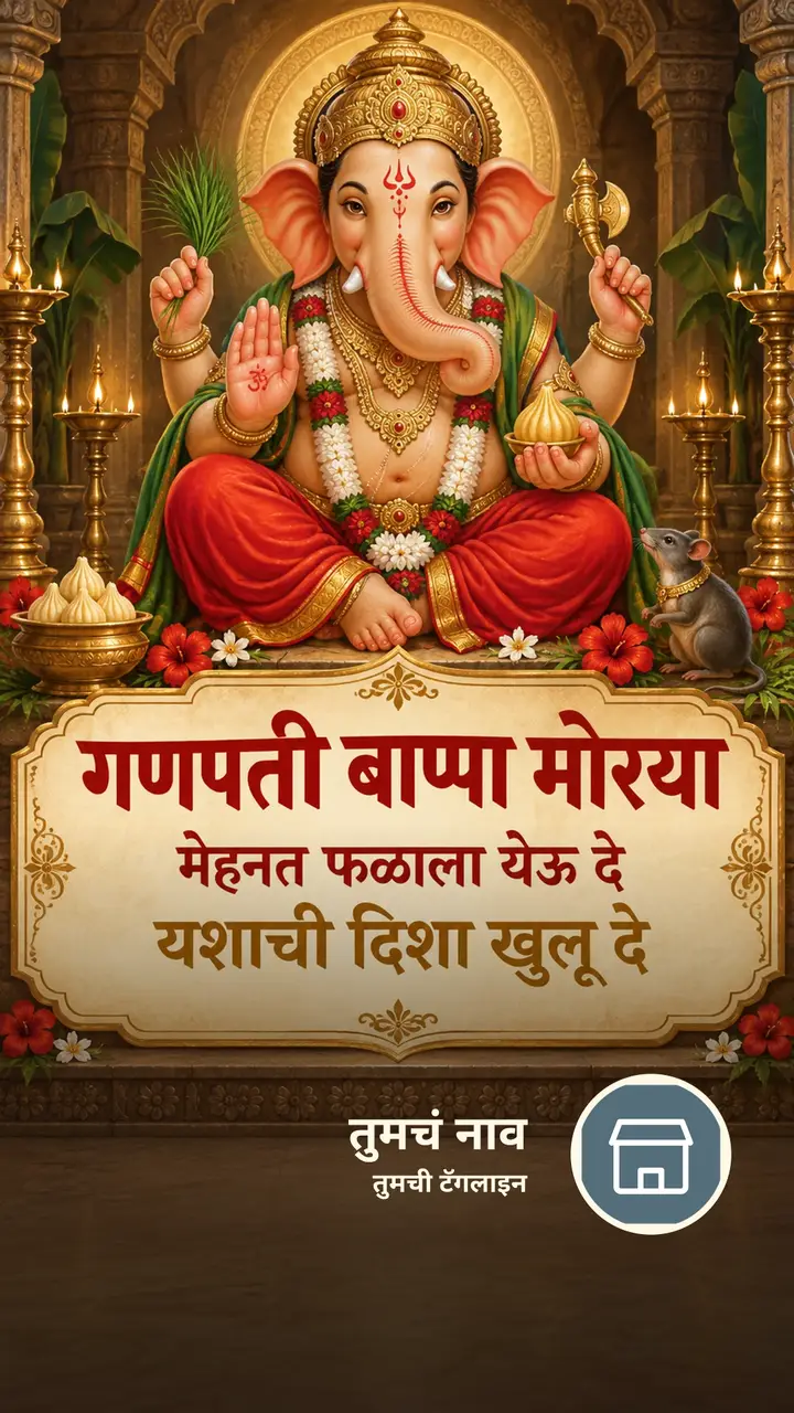 गणपती बाप्पा मोरया - मेहनत फळाला येऊ दे - Bhakti Image, फुलं, निसर्ग, गणपती