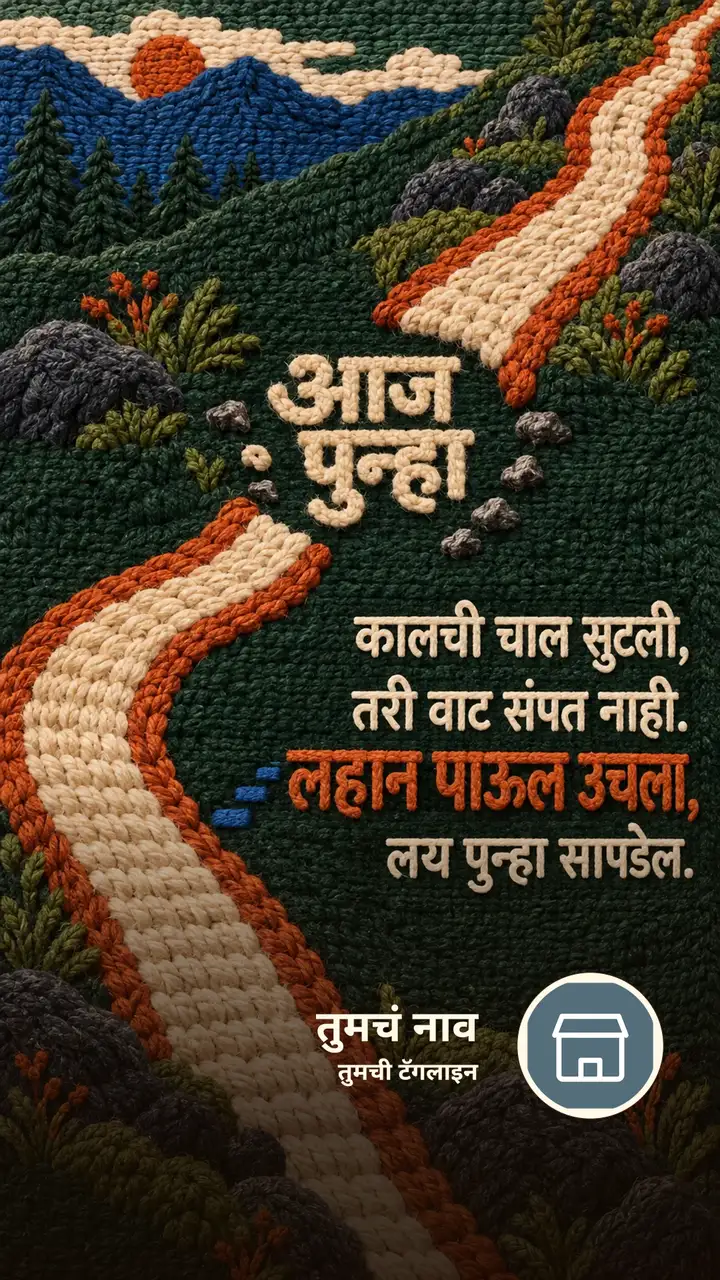 आज पुन्हा - कालची चाल सुटली, - Motivation Image