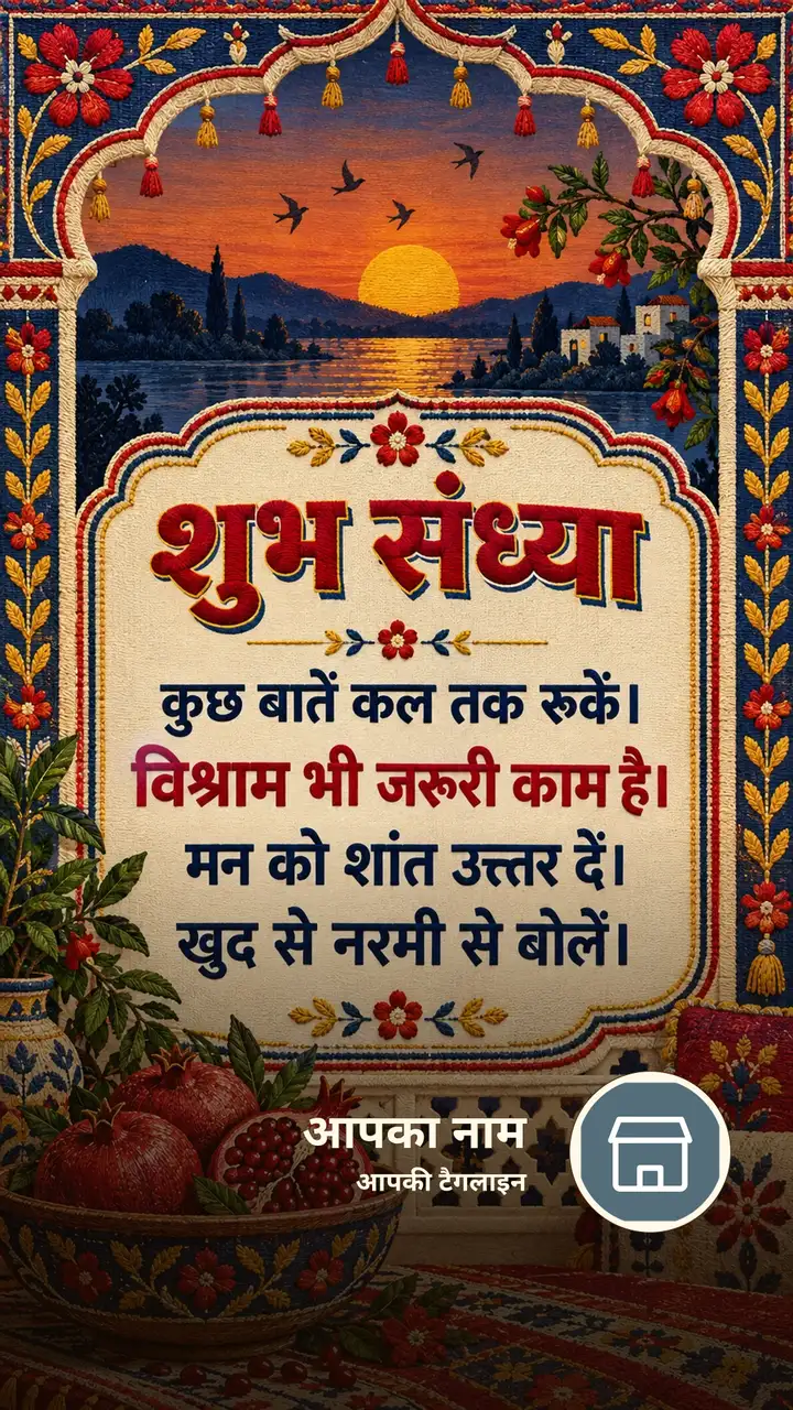 शुभ संध्या - कुछ बातें कल तक रुकें। - विश्राम भी जरूरी - Sandhya Image