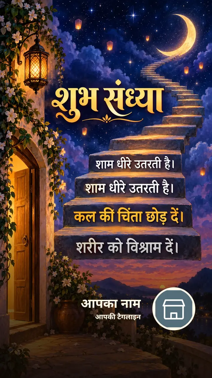 शुभ संध्या - शाम धीरे उतरती है। - शाम धीरे उतरती है। - Sandhya Image