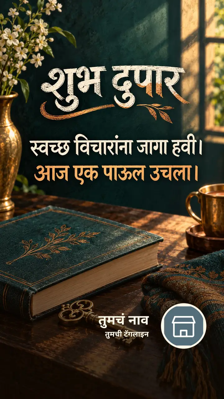 शुभ दुपार - स्वच्छ विचारांना जागा हवी। - आज एक पाऊल उचला। - Shubh Dupar Image