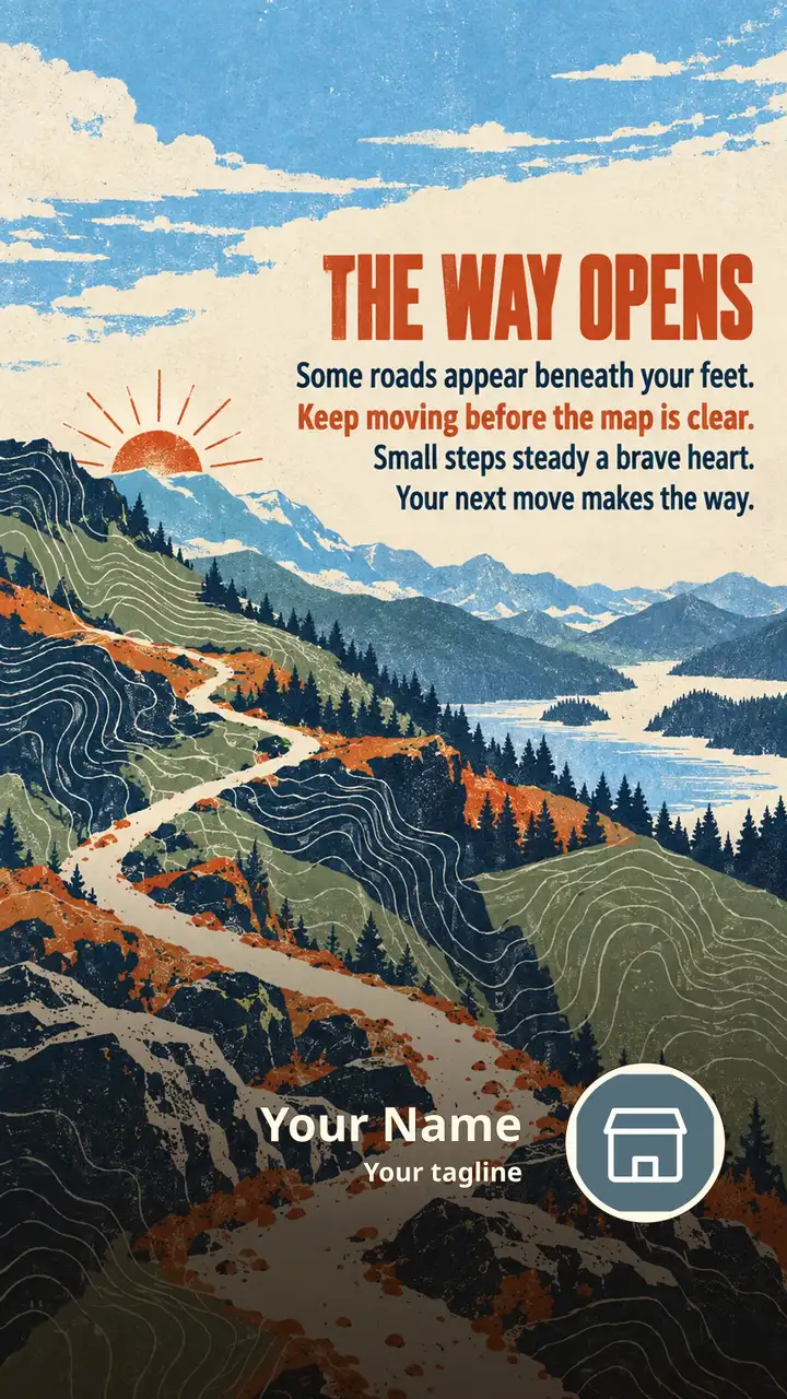 THE WAY OPENS - Motivational Image, Nature, Mountains
