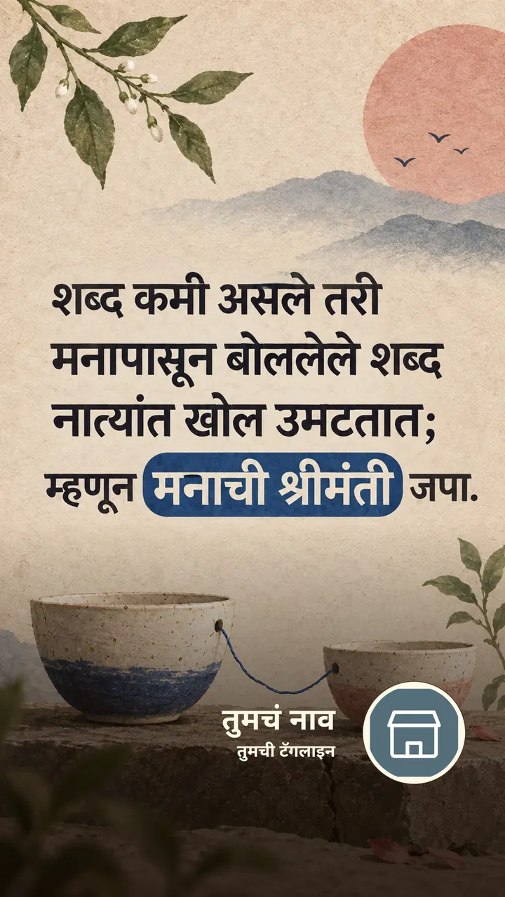 शब्द कमी असले तरी - Suvichar Image