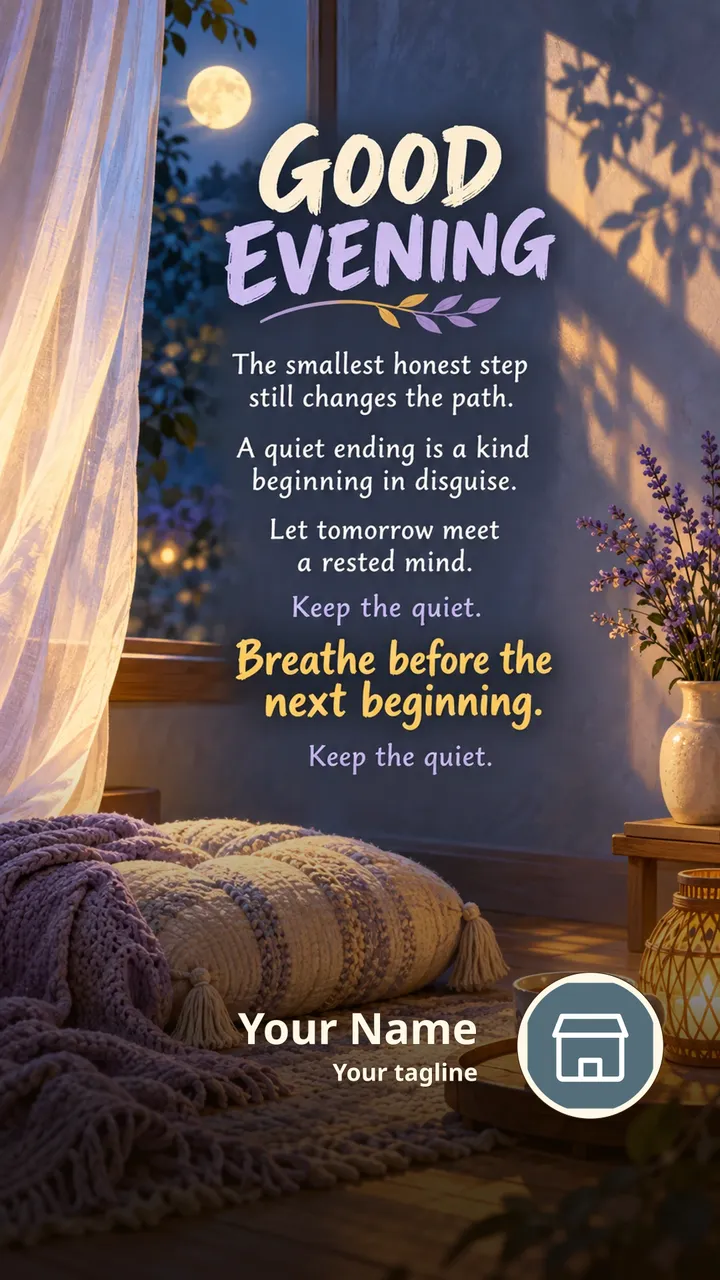 GOOD EVENING - The smallest honest step still changes the path. - A - Good Evening Image