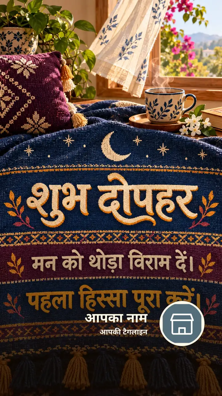 शुभ दोपहर - मन को थोड़ा विराम दें। - पहला हिस्सा पूरा - Dopahar Image