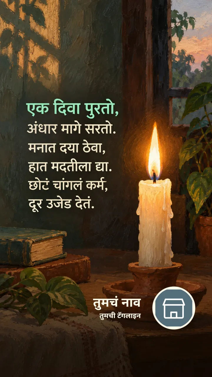 एक दिवा पुरतो, - Suvichar Image