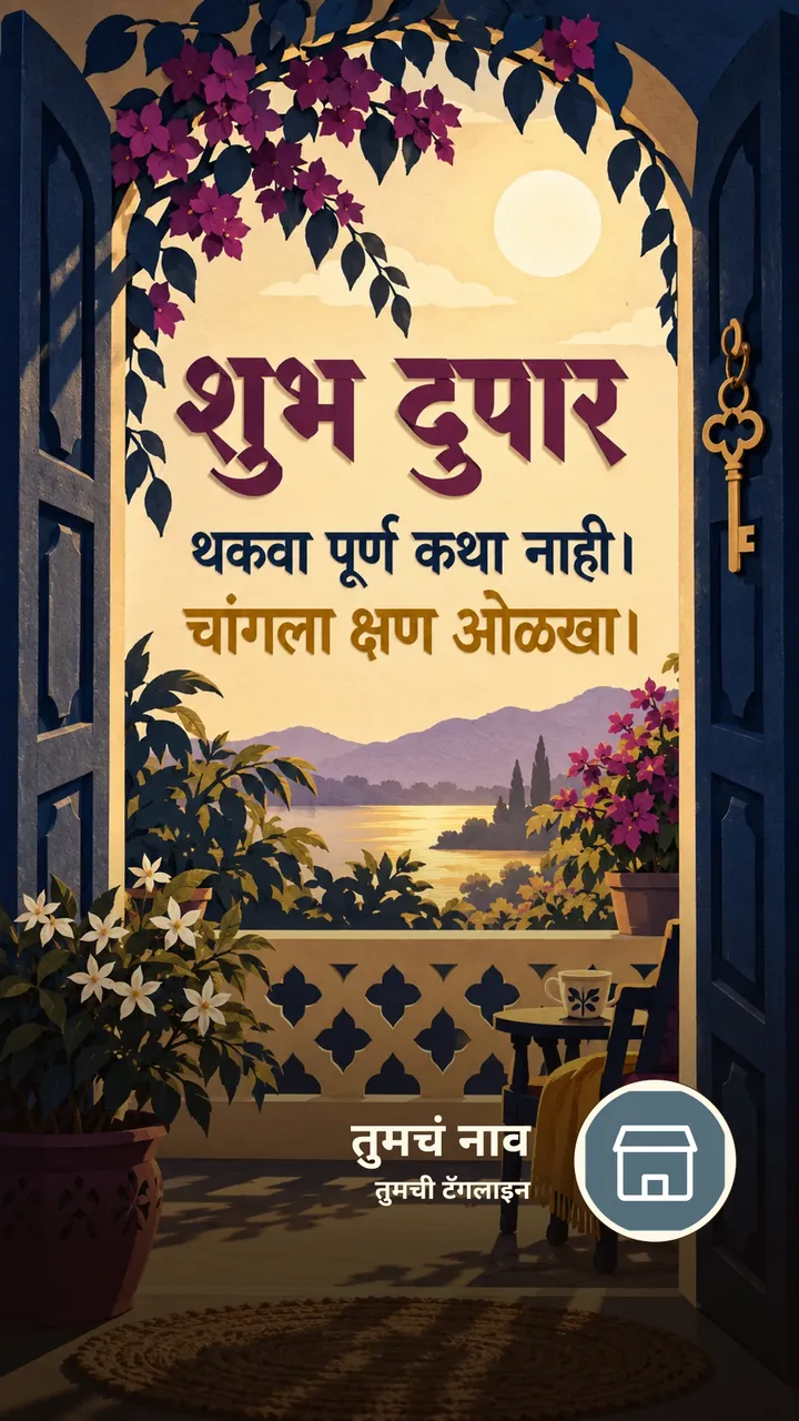 शुभ दुपार - थकवा पूर्ण कथा नाही। - चांगला क्षण ओळखा। - Shubh Dupar Image