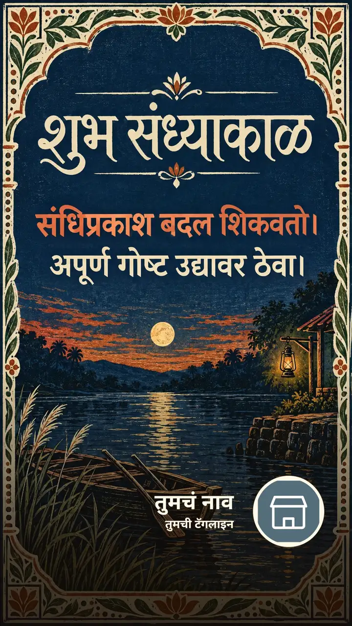 शुभ संध्याकाळ - संधिप्रकाश बदल शिकवतो। - अपूर्ण गोष्ट उद्यावर ठेवा। - Sandhyakal Image