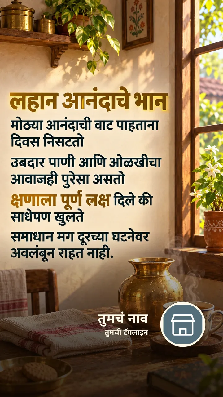 लहान आनंदाचे भान - Suvichar Image, निसर्ग