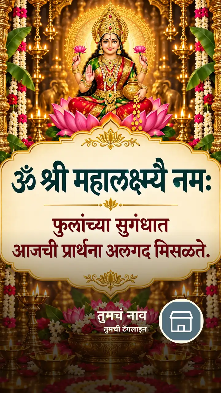 ॐ श्री महालक्ष्म्यै नमः - फुलांच्या सुगंधात - Bhakti Image, लक्ष्मी