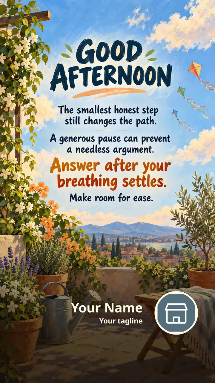 GOOD AFTERNOON - The smallest honest step still changes the path. - A - Afternoon Image