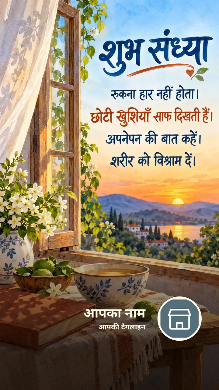शुभ संध्या - रुकना हार नहीं होता। - छोटी खुशियाँ साफ - Sandhya Image