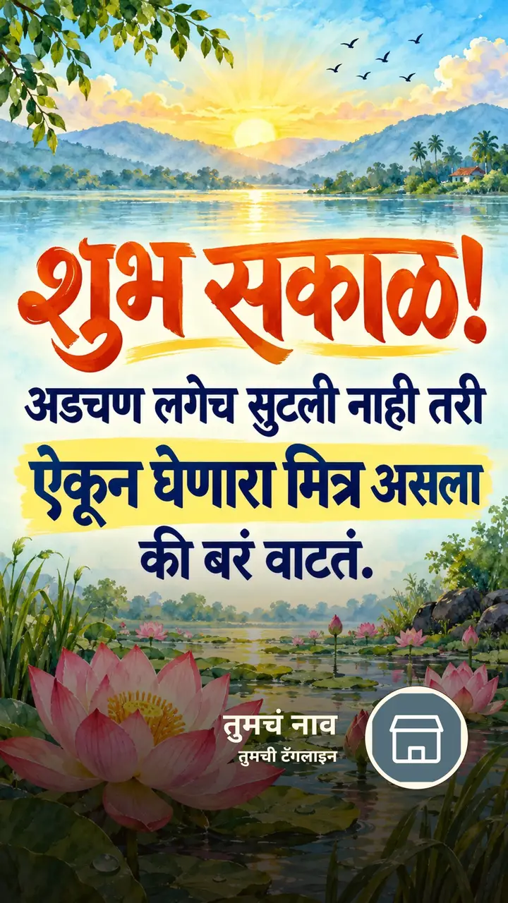 शुभ सकाळ! - अडचण लगेच सुटली नाही तरी - Shubh Sakal Image, कमळ, पक्षी
