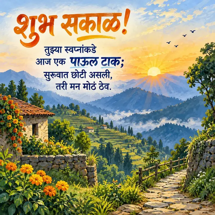 शुभ सकाळ! - तुझ्या स्वप्नांकडे - Shubh Sakal Image, डोंगर