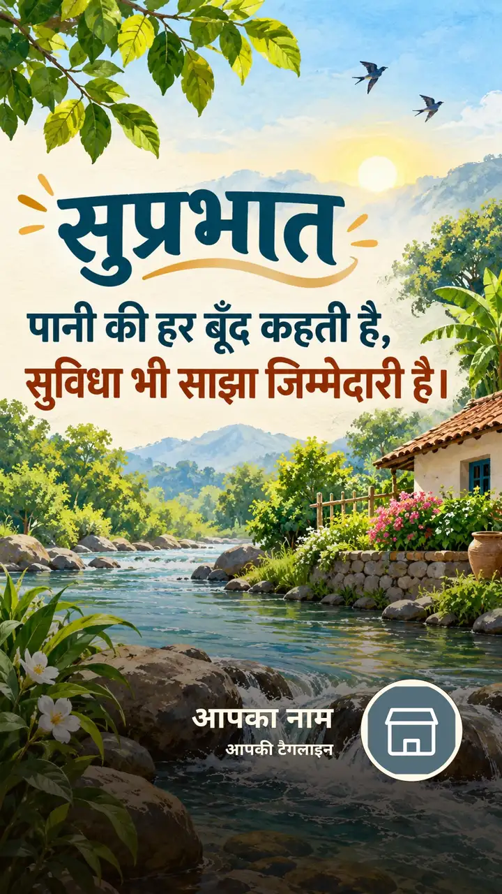 सुप्रभात - पानी की हर बूँद कहती है, - Suprabhat Image, प्रकृति, नदी