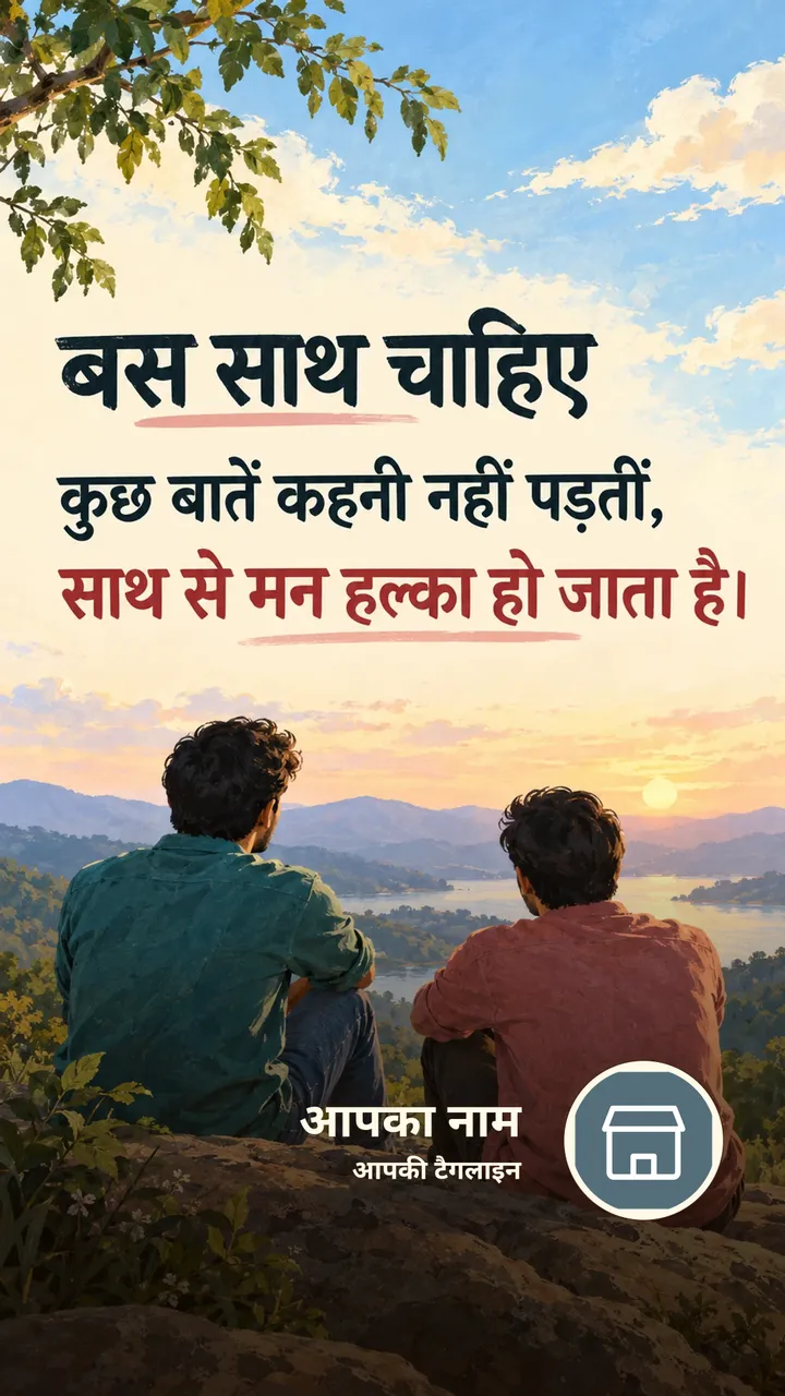 बस साथ चाहिए - Suvichar Image, आसमान, दोस्त