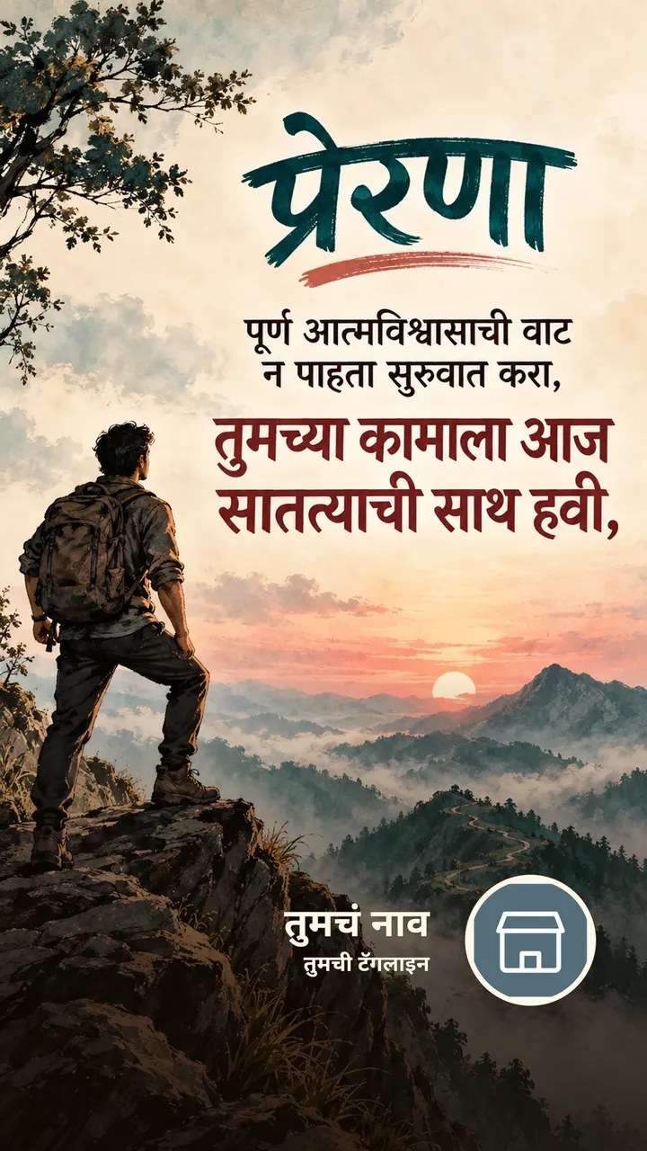 प्रेरणा - पूर्ण आत्मविश्वासाची वाट न पाहता सुरुवात करा, - तुमच्या - Motivation Image, निसर्ग, डोंगर