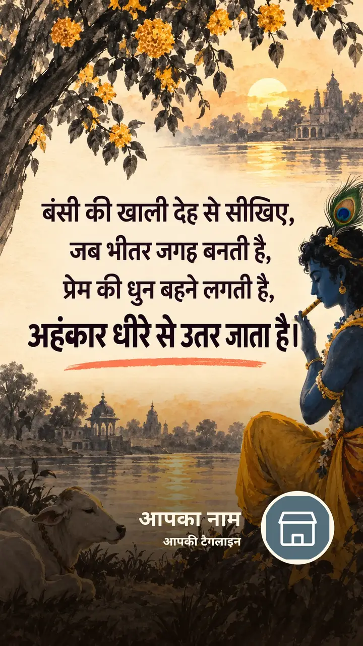 बंसी की खाली देह से सीखिए, - Bhakti Image, कृष्ण