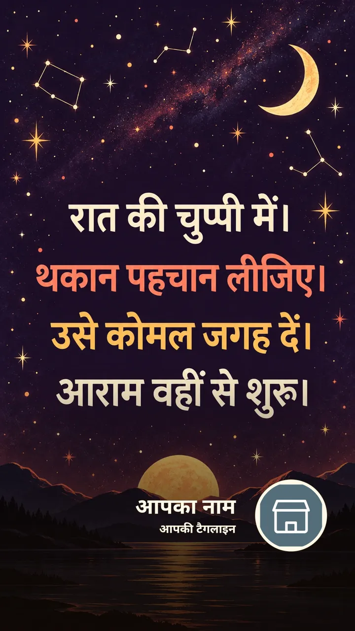 रात की चुप्पी में। - Shubh Ratri Image, पहाड़, चाँद, तारे