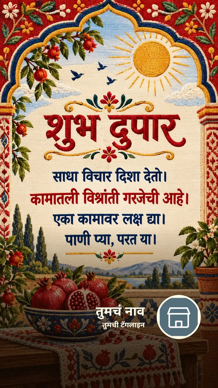 शुभ दुपार - साधा विचार दिशा देतो। - कामातली विश्रांती - Shubh Dupar Image