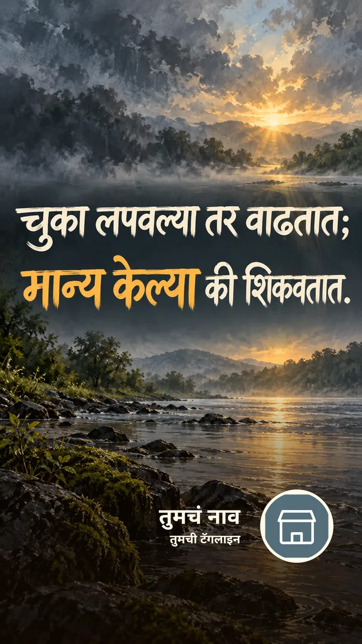 चुका लपवल्या तर वाढतात; - Suvichar Image, नदी, पाऊस