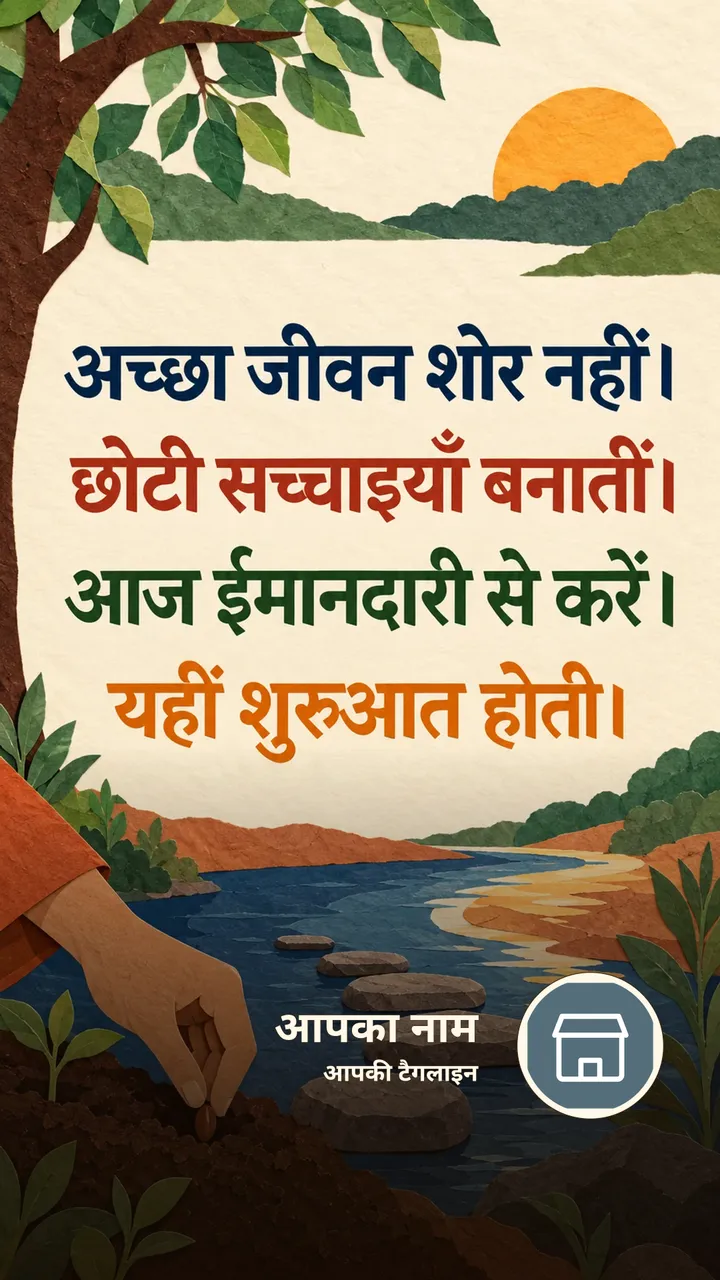 अच्छा जीवन शोर नहीं। - Suvichar Image, नदी