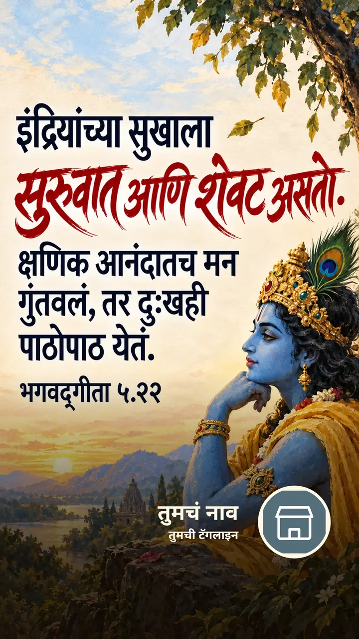 इंद्रियांच्या सुखाला सुरुवात आणि शेवट - Bhakti Image, कृष्ण