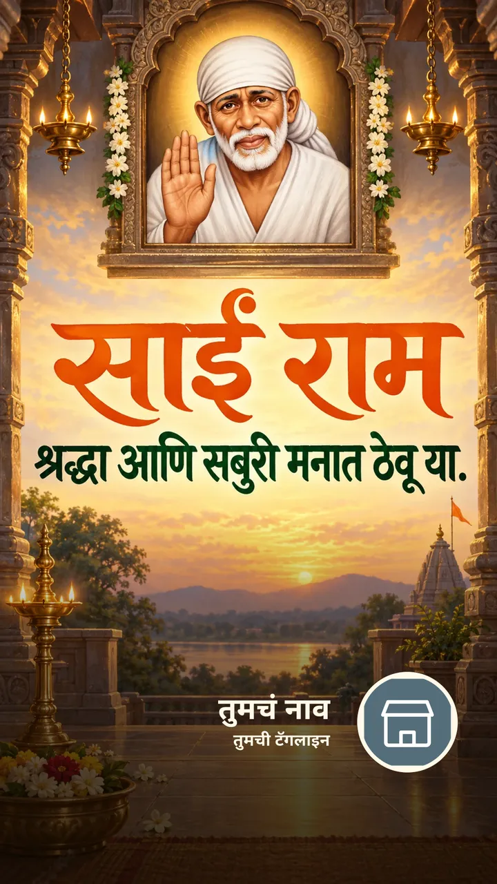 साईं राम - श्रद्धा आणि सबुरी मनात ठेवू या. - Bhakti Image, निसर्ग, दिवा, साईबाबा