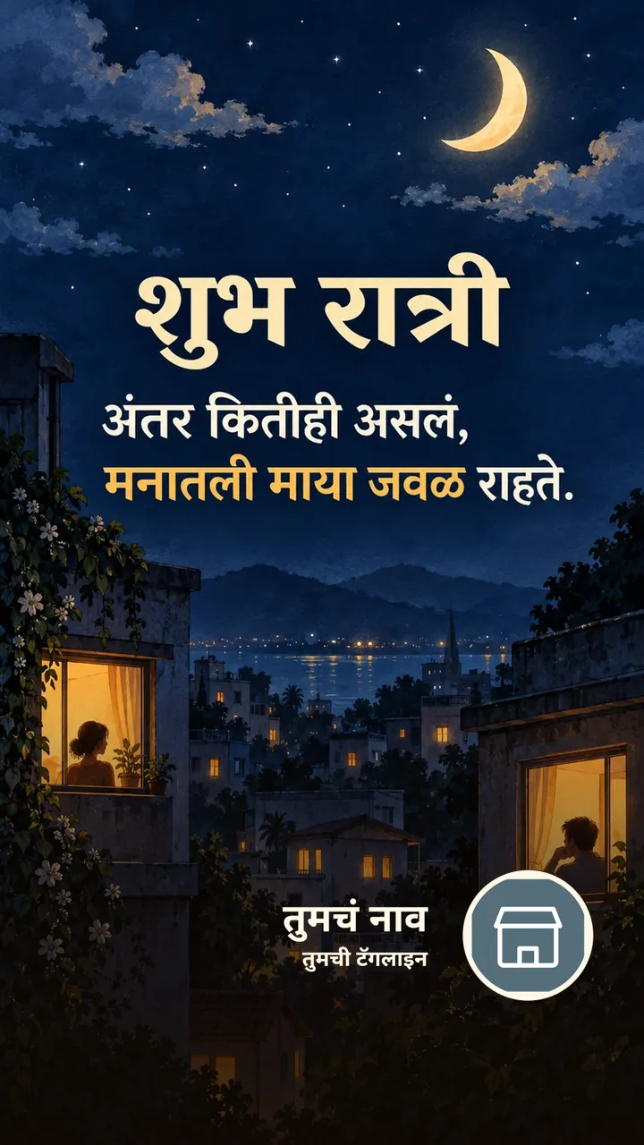 शुभ रात्री - अंतर कितीही असलं, - Shubh Ratri Image, चंद्र, चांदण्या