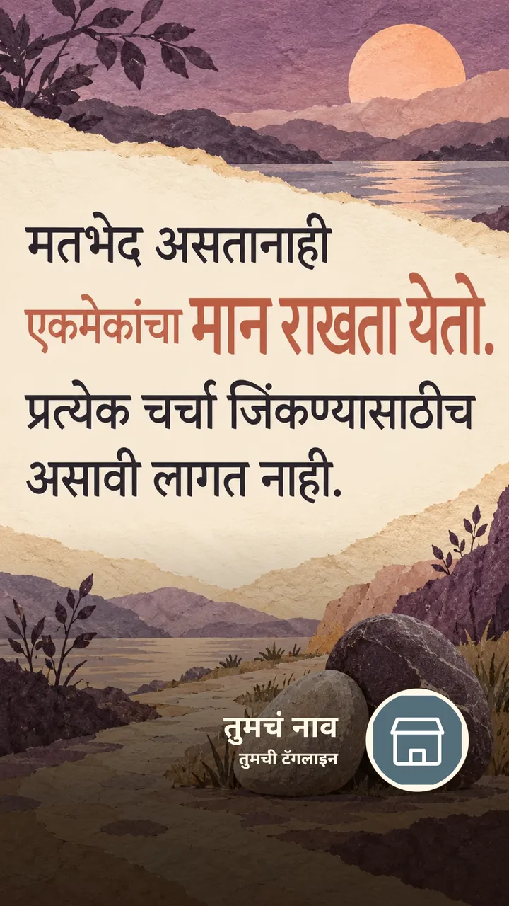 मतभेद असतानाही - Suvichar Image, निसर्ग, नदी