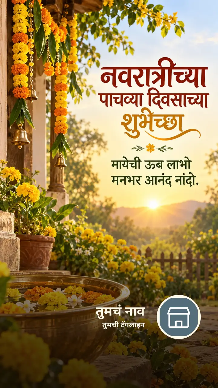 नवरात्रीच्या पाचव्या दिवसाच्या शुभेच्छा - Festival Image, फुलं, निसर्ग