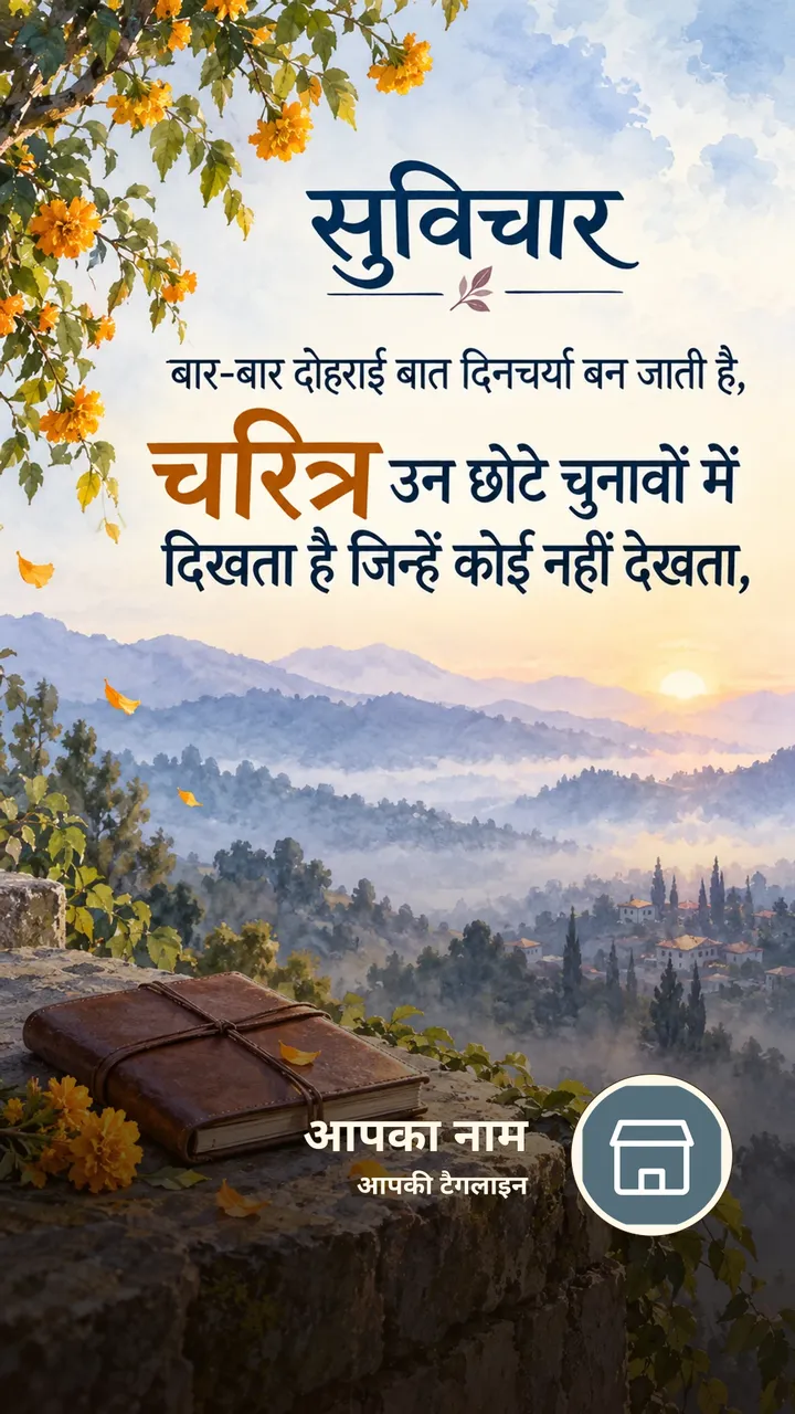 सुविचार - बार-बार दोहराई बात दिनचर्या बन जाती है, - चरित्र उन छोटे - Suvichar Image, कमल, प्रकृति