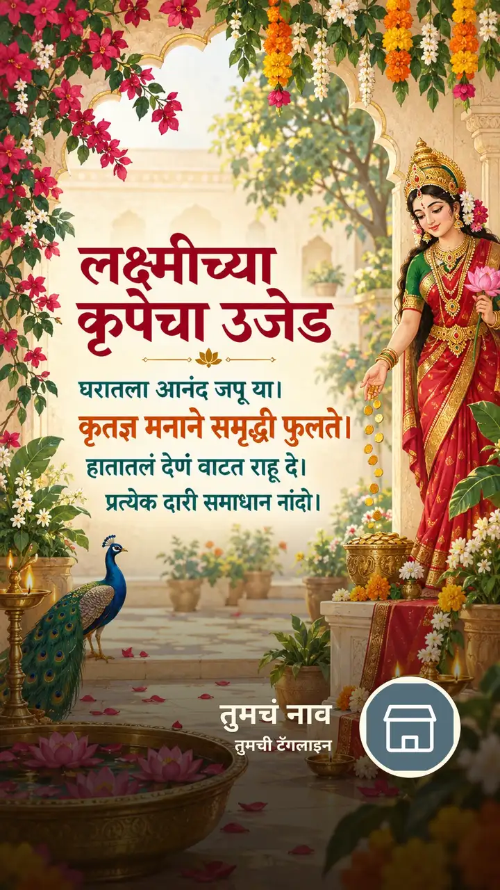 लक्ष्मीच्या कृपेचा उजेड - Bhakti Image, फुलं, दिवा, लक्ष्मी