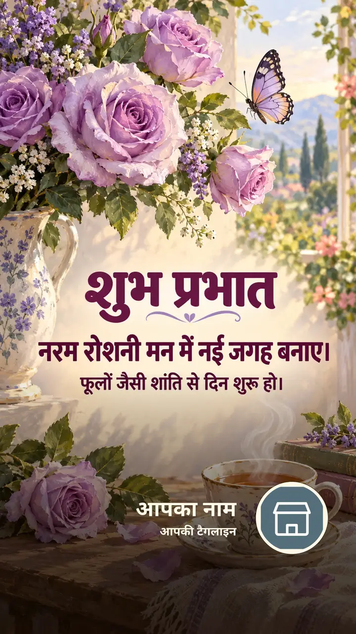 शुभ प्रभात - नरम रोशनी मन में नई जगह बनाए। - Suprabhat Image, फूल, तितली, चाय