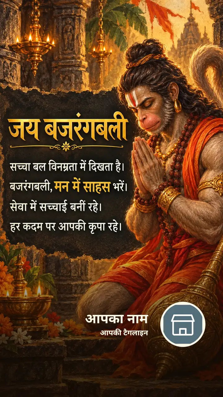 जय बजरंगबली - सच्चा बल विनम्रता में दिखता है। - Bhakti Image, हनुमान