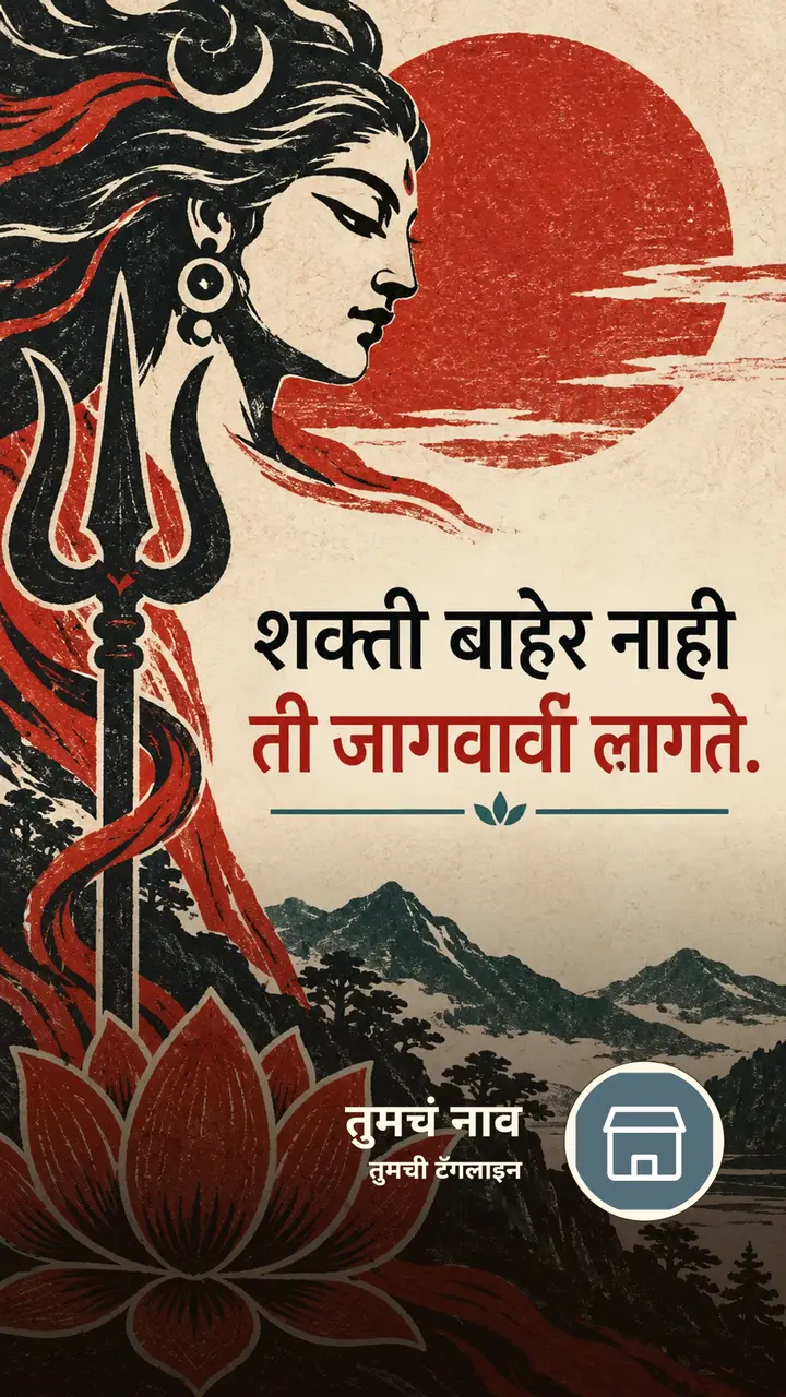 शक्ती बाहेर नाही - Bhakti Image, दुर्गा, ॐ