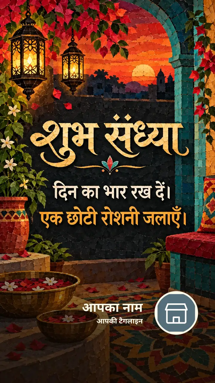 शुभ संध्या - दिन का भार रख दें। - एक छोटी रोशनी जलाएँ। - Sandhya Image