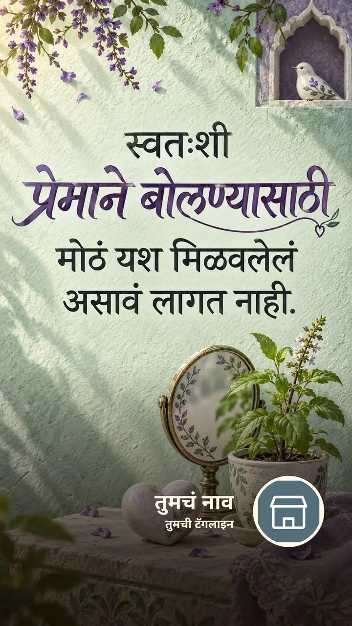 स्वतःशी प्रेमाने बोलण्यासाठी - Suvichar Image, फुलं, निसर्ग