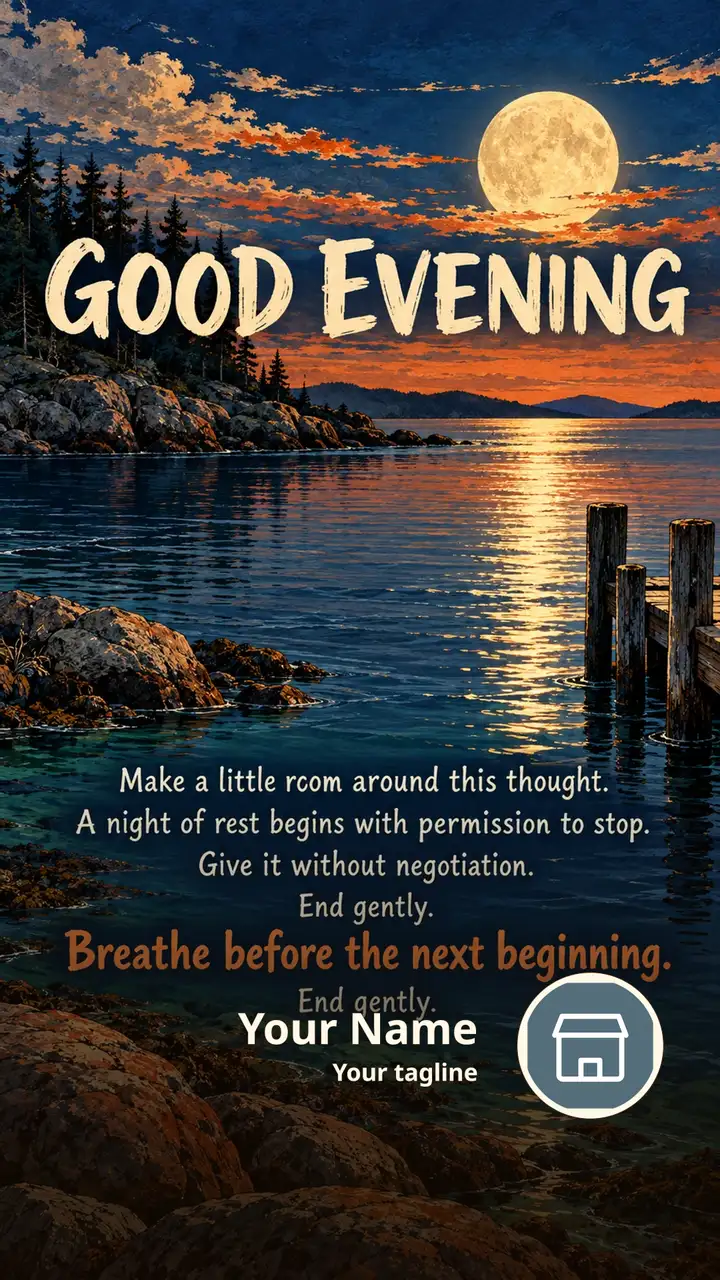 GOOD EVENING - Make a little room around this thought. - A night of - Good Evening Image